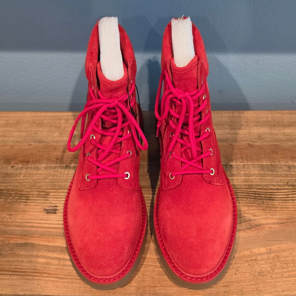 Saint Morta Mens Legion Boot Red Suede Canvas Tactical Combat Zip Size 9 US - Picture 2 of 13